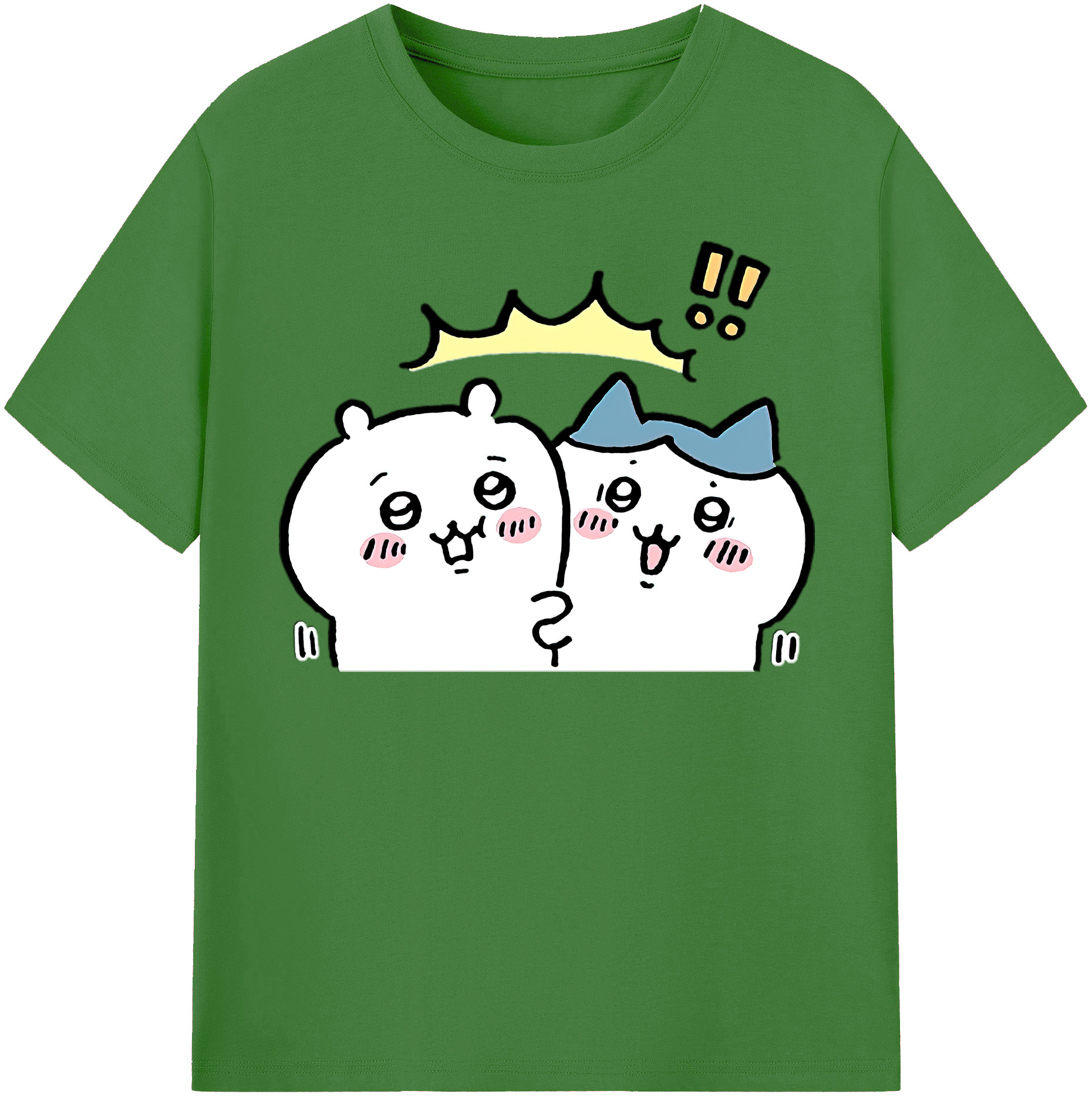 （画像用） ちいかわ ハチワレ Chii-kawa hachiware レディースカジュアルプリントTシャツ（綿100％）